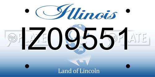 IZ09551 Illinois License Plate