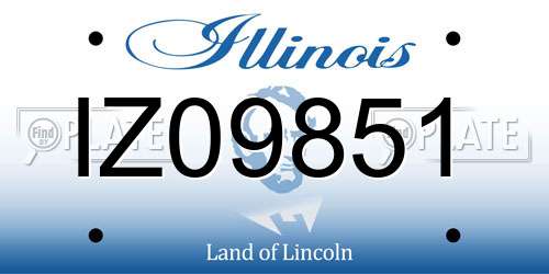 IZ09851 Illinois License Plate