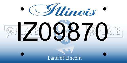 IZ09870 Illinois License Plate