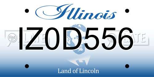 IZ0D556 Illinois License Plate