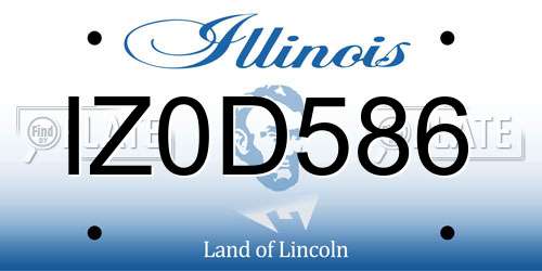 IZ0D586 Illinois License Plate
