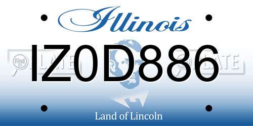 IZ0D886 Illinois License Plate