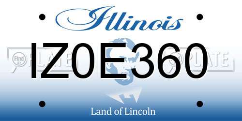 IZ0E360 Illinois License Plate