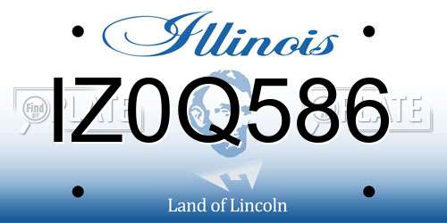 IZ0Q586 Illinois License Plate