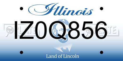 IZ0Q856 Illinois License Plate