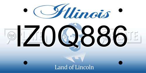 IZ0Q886 Illinois License Plate
