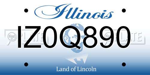 IZ0Q890 Illinois License Plate