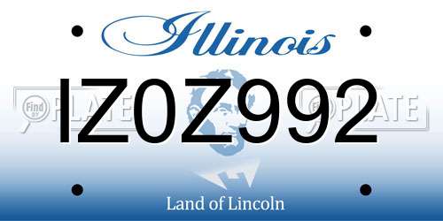 IZ0Z992 Illinois License Plate