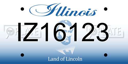 IZ16123 Illinois License Plate