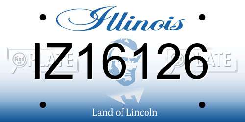 IZ16126 Illinois License Plate