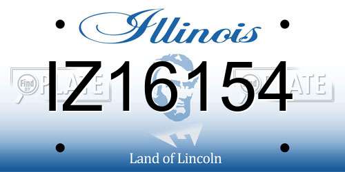 IZ16154 Illinois License Plate