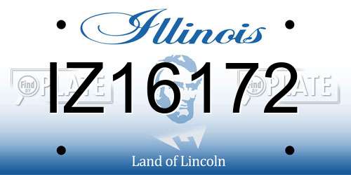 IZ16172 Illinois License Plate