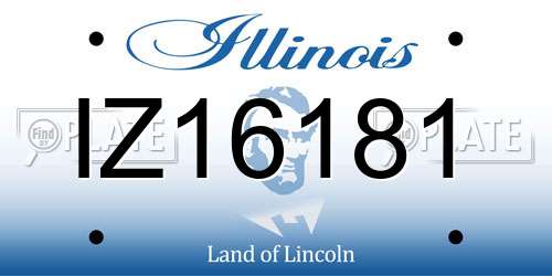 IZ16181 Illinois License Plate