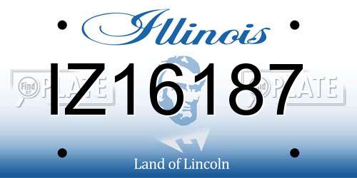 IZ16187 Illinois License Plate