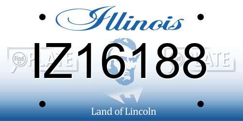 IZ16188 Illinois License Plate