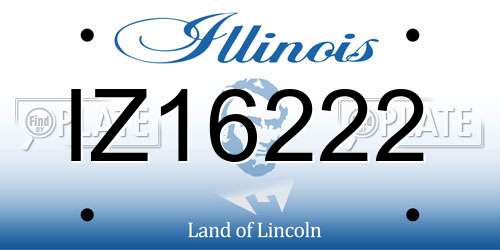 IZ16222 Illinois License Plate