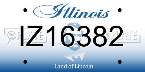 IZ16382 Illinois License Plate
