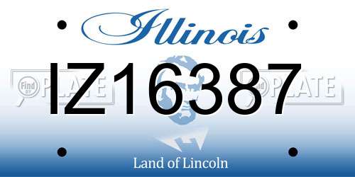 IZ16387 Illinois License Plate