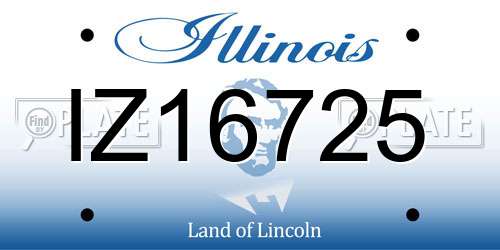 IZ16725 Illinois License Plate