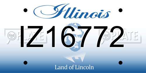 IZ16772 Illinois License Plate
