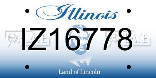 IZ16778 Illinois License Plate