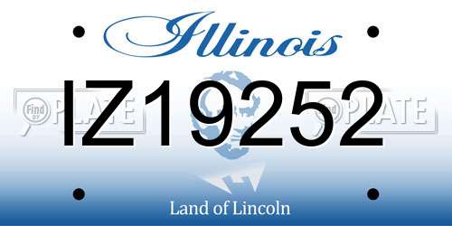 IZ19252 Illinois License Plate