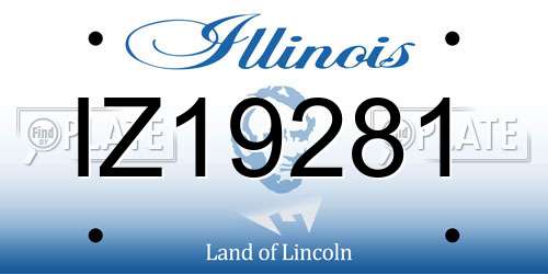 IZ19281 Illinois License Plate