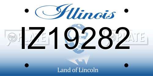 IZ19282 Illinois License Plate