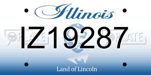 IZ19287 Illinois License Plate