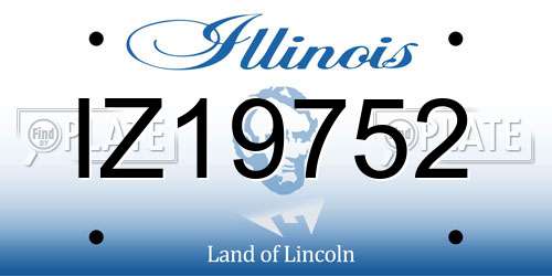 IZ19752 Illinois License Plate