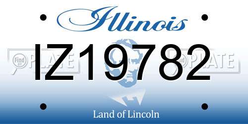 IZ19782 Illinois License Plate