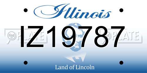 IZ19787 Illinois License Plate