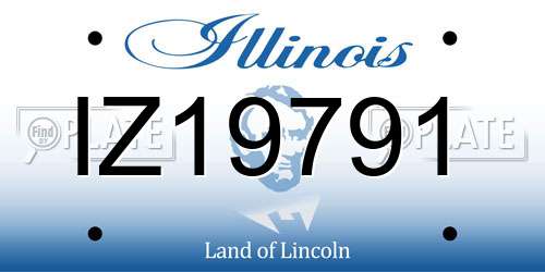 IZ19791 Illinois License Plate