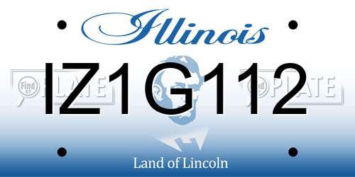 IZ1G112 Illinois License Plate