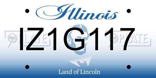 IZ1G117 Illinois License Plate
