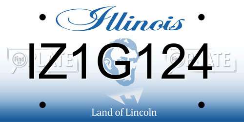 IZ1G124 Illinois License Plate