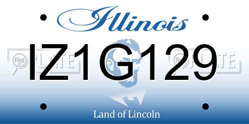 IZ1G129 Illinois License Plate
