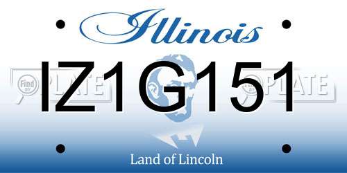 IZ1G151 Illinois License Plate