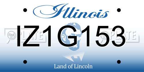 IZ1G153 Illinois License Plate