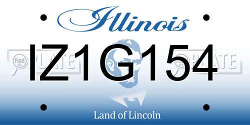 IZ1G154 Illinois License Plate