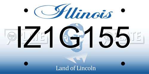 IZ1G155 Illinois License Plate