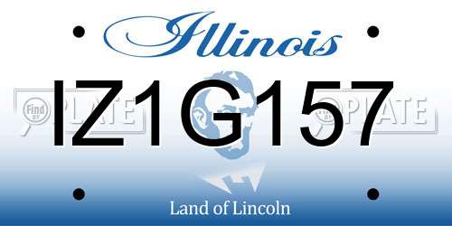 IZ1G157 Illinois License Plate