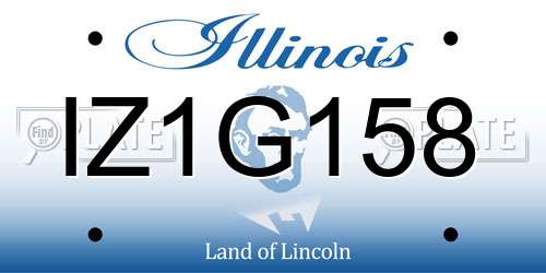 IZ1G158 Illinois License Plate