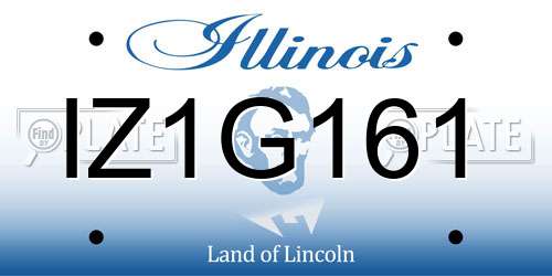 IZ1G161 Illinois License Plate