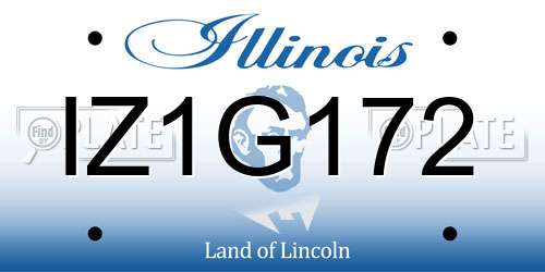 IZ1G172 Illinois License Plate