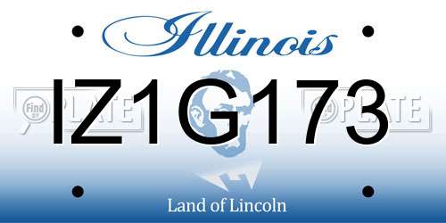 IZ1G173 Illinois License Plate