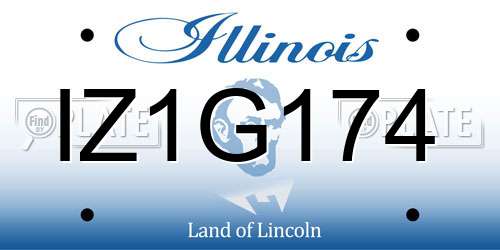 IZ1G174 Illinois License Plate