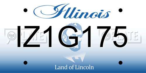 IZ1G175 Illinois License Plate