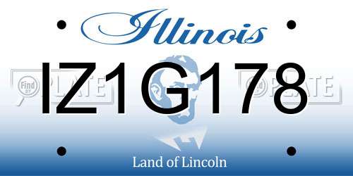 IZ1G178 Illinois License Plate