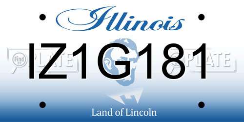 IZ1G181 Illinois License Plate
